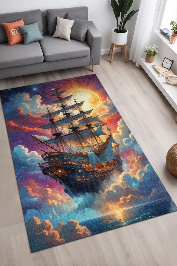 Boat Modern Şönil Gaming Oyuncu Odası Halısı  Dijital Baskılı Kaymaz Taban Yıkanabilir Gaming Halısı