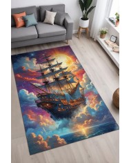 Boat Modern Şönil Gaming Oyuncu Odası Halısı  Dijital Baskılı Kaymaz Taban Yıkanabilir Gaming Halısı