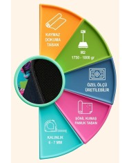 Cromse Modern Şönil Gaming Oyuncu Odası Halısı  Dijital Baskılı Kaymaz Taban Yıkanabilir Gaming Halısı