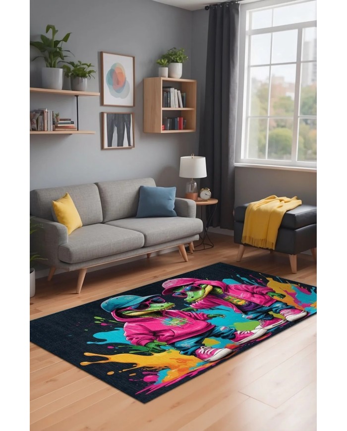 Cromse Modern Şönil Gaming Oyuncu Odası Halısı  Dijital Baskılı Kaymaz Taban Yıkanabilir Gaming Halısı