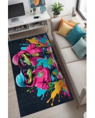 Cromse Modern Şönil Gaming Oyuncu Odası Halısı  Dijital Baskılı Kaymaz Taban Yıkanabilir Gaming Halısı