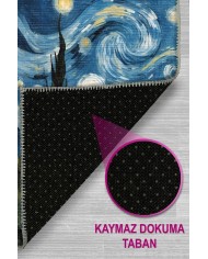 Gogh Modern Şönil Gaming Oyuncu Odası Halısı  Dijital Baskılı Kaymaz Taban Yıkanabilir Asimetrik Gaming Halısı