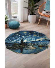 Gogh Modern Şönil Gaming Oyuncu Odası Halısı  Dijital Baskılı Kaymaz Taban Yıkanabilir Asimetrik Gaming Halısı