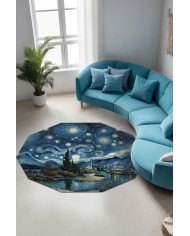 Gogh Modern Şönil Gaming Oyuncu Odası Halısı  Dijital Baskılı Kaymaz Taban Yıkanabilir Asimetrik Gaming Halısı