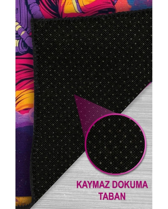 Plane Modern Şönil Gaming Oyuncu Odası Halısı  Dijital Baskılı Kaymaz Taban Yıkanabilir Gaming Halısı