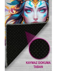 Dina Modern Şönil Gaming Oyuncu Odası Halısı  Dijital Baskılı Kaymaz Taban Yıkanabilir Gaming Halısı