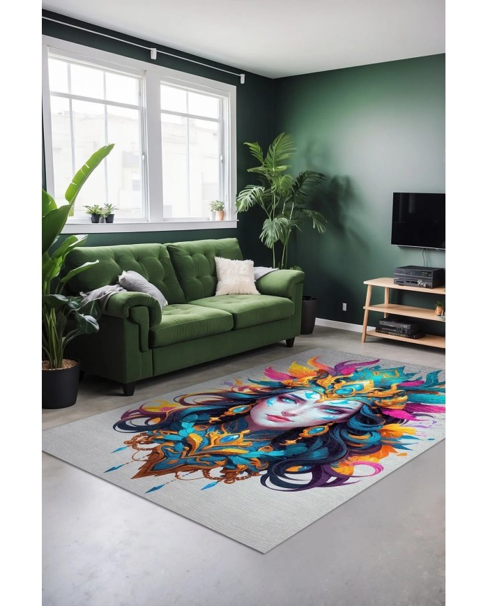 Dina Modern Şönil Gaming Oyuncu Odası Halısı  Dijital Baskılı Kaymaz Taban Yıkanabilir Gaming Halısı