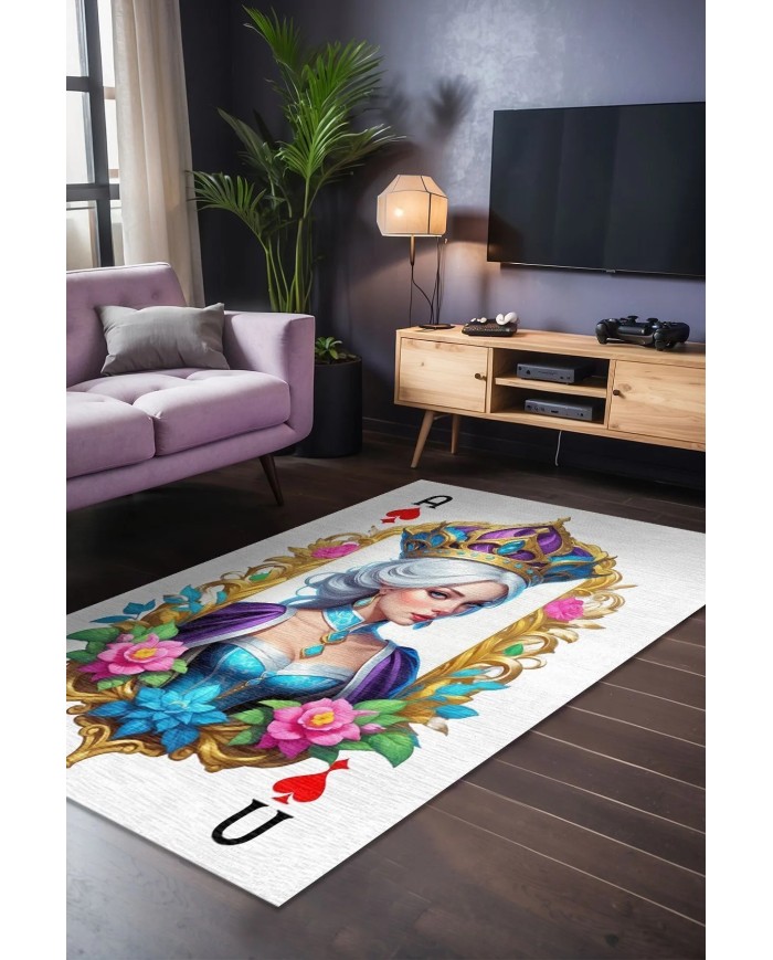 Luck Modern Şönil Gaming Oyuncu Odası Halısı  Dijital Baskılı Kaymaz Taban Yıkanabilir Gaming Halısı