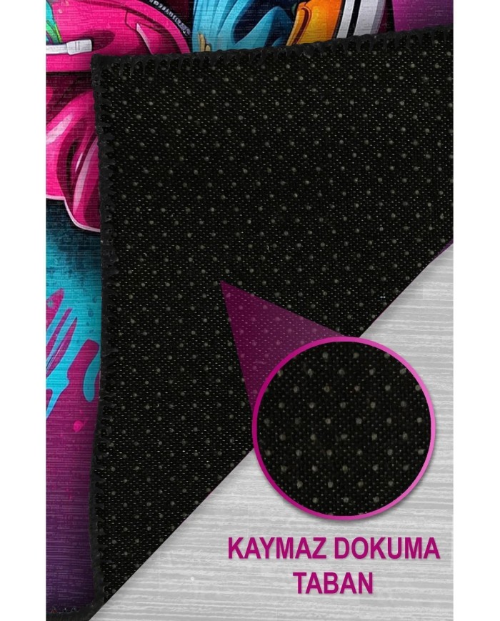 Sandus Modern Şönil Gaming Oyuncu Odası Halısı  Dijital Baskılı Kaymaz Taban Yıkanabilir Gaming Halısı