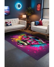 Sandus Modern Şönil Gaming Oyuncu Odası Halısı  Dijital Baskılı Kaymaz Taban Yıkanabilir Gaming Halısı