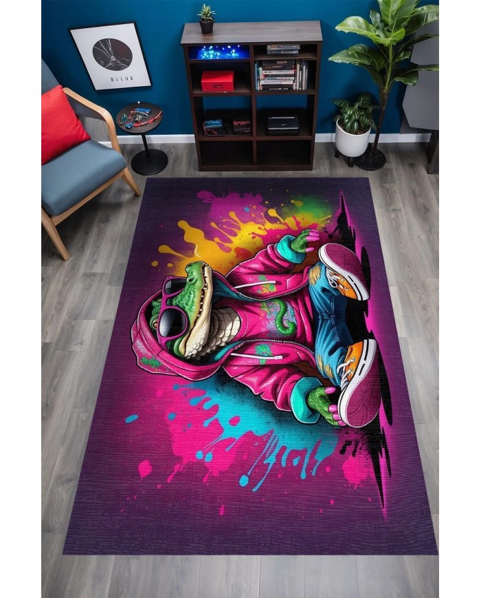 Sandus Modern Şönil Gaming Oyuncu Odası Halısı  Dijital Baskılı Kaymaz Taban Yıkanabilir Gaming Halısı