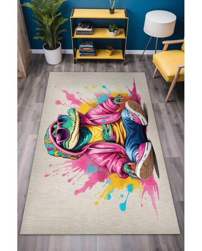 Celdus Modern Şönil Gaming Oyuncu Odası Halısı  Dijital Baskılı Kaymaz Taban Yıkanabilir Gaming Halısı