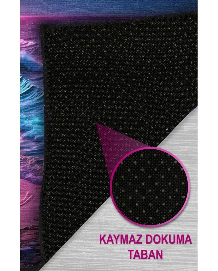 Moon Modern Şönil Gaming Oyuncu Odası Halısı  Dijital Baskılı Kaymaz Taban Yıkanabilir Gaming Halısı