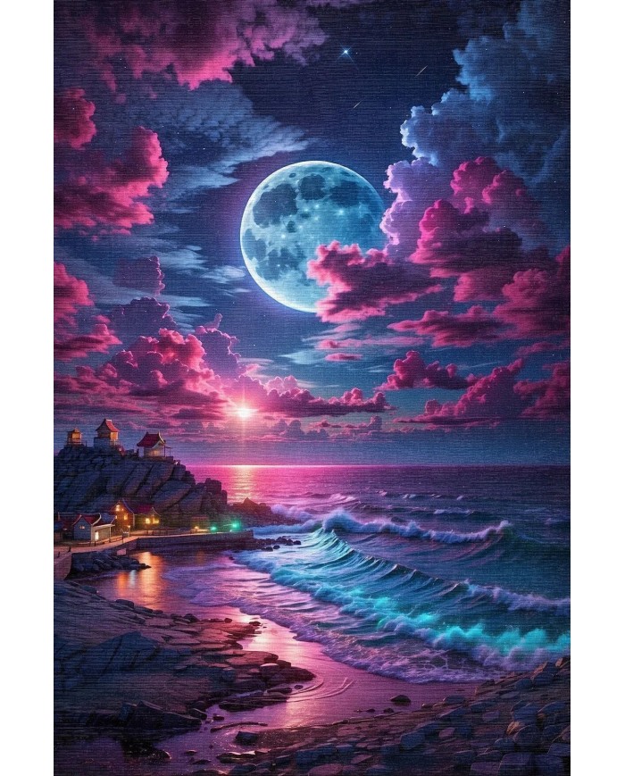 Moon Modern Şönil Gaming Oyuncu Odası Halısı  Dijital Baskılı Kaymaz Taban Yıkanabilir Gaming Halısı