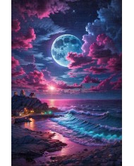 Moon Modern Şönil Gaming Oyuncu Odası Halısı  Dijital Baskılı Kaymaz Taban Yıkanabilir Gaming Halısı