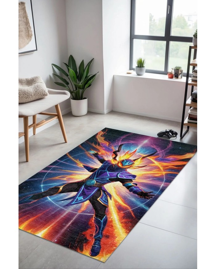Magic Modern Şönil Gaming Oyuncu Odası Halısı  Dijital Baskılı Kaymaz Taban Yıkanabilir Gaming Halısı