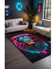 Lion Modern Şönil Gaming Oyuncu Odası Halısı  Dijital Baskılı Kaymaz Taban Yıkanabilir Gaming Halısı