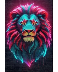 Lion Modern Şönil Gaming Oyuncu Odası Halısı  Dijital Baskılı Kaymaz Taban Yıkanabilir Gaming Halısı