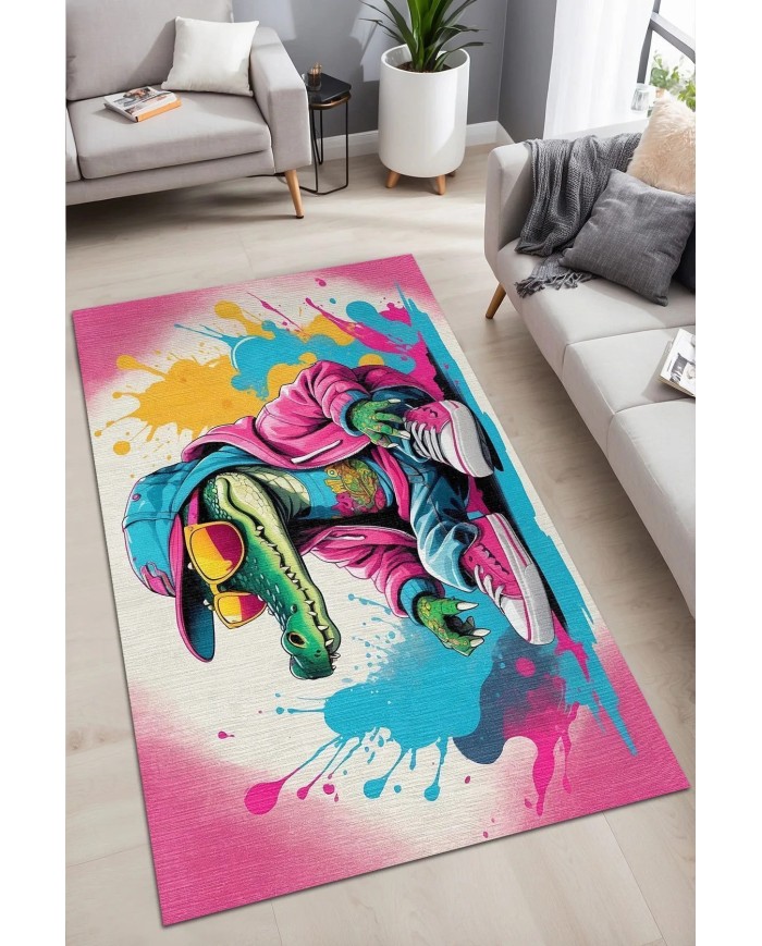 Angon Modern Şönil Gaming Oyuncu Odası Halısı  Dijital Baskılı Kaymaz Taban Yıkanabilir Gaming Halısı