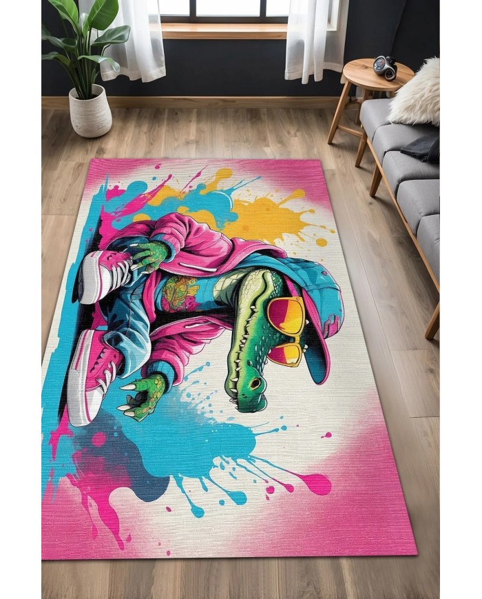 Angon Modern Şönil Gaming Oyuncu Odası Halısı  Dijital Baskılı Kaymaz Taban Yıkanabilir Gaming Halısı