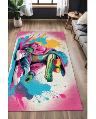 Angon Modern Şönil Gaming Oyuncu Odası Halısı  Dijital Baskılı Kaymaz Taban Yıkanabilir Gaming Halısı