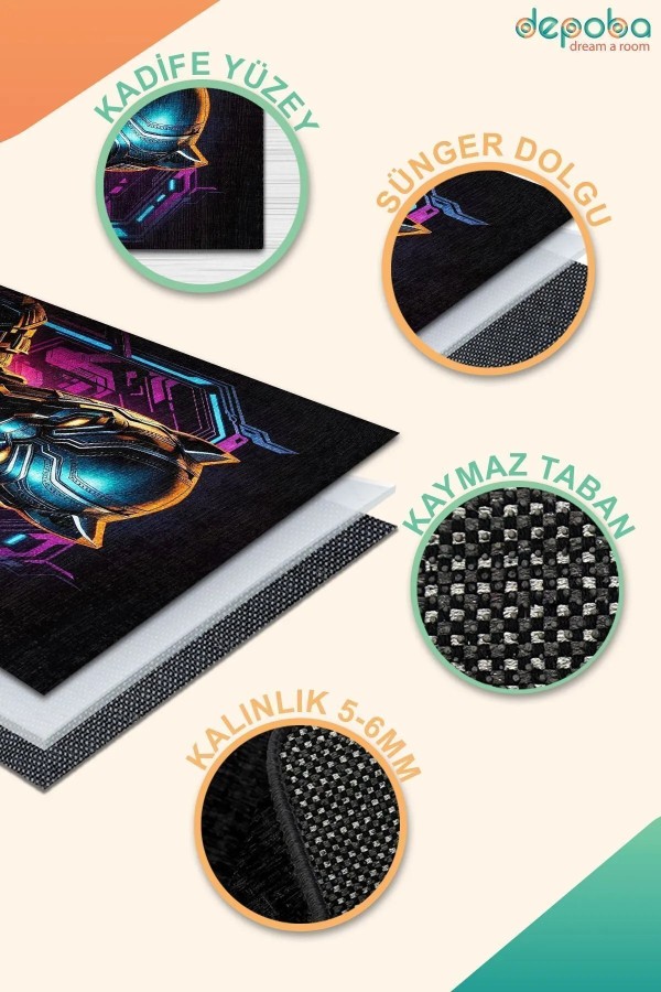 Bater Modern Kadife Gaming Oyuncu Odası Halısı Kadife Kaymaz Pamuk Tabanlı Yıkanabilir Gaming Halısı Bater Modern Kadife Gaming Oyuncu Odası Halısı Kadife Kaymaz Pamuk Tabanlı Yıkanabilir Gaming Halısı