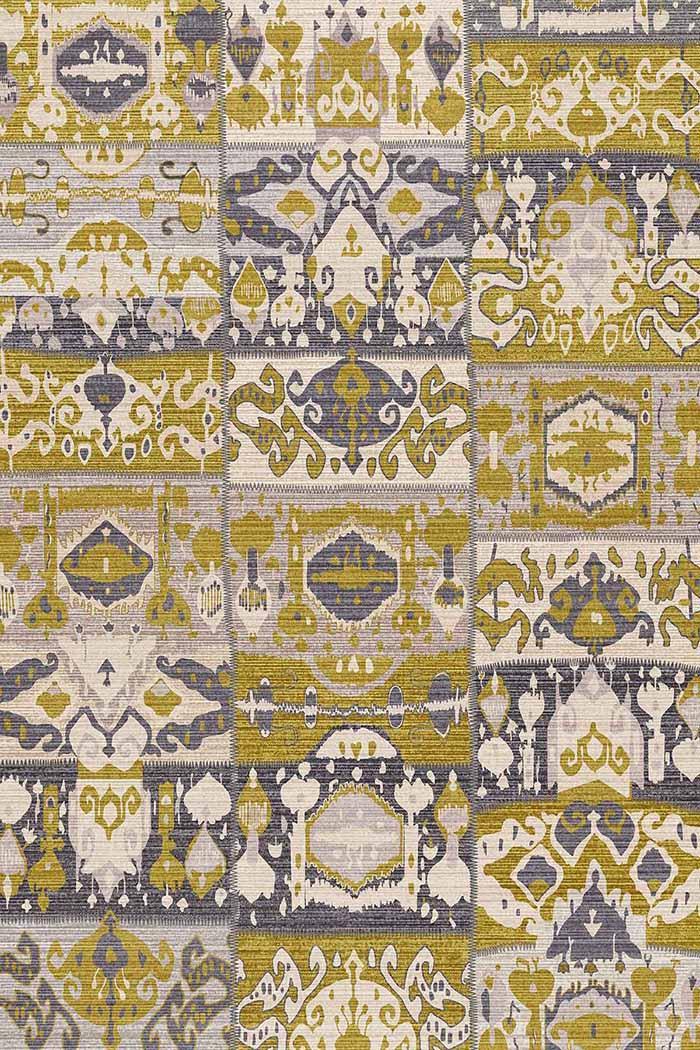 Alder Patchwork Desenli Şönil Pamuk Tabanlı Yıkanabilen Kaydırmaz Antibakteriyel Salon Halısı - Aydahome