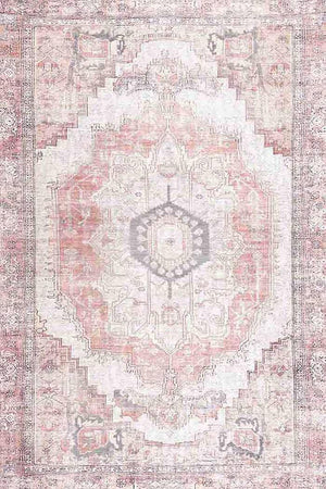 Moeno Kilim Desenli Pamuk Tabanlı Yıkanabilen Kaydırmaz Antibakteriyel Şönil Salon Halısı - Aydahome