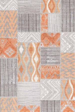 Tulip Patchwork Desenli Pamuk Tabanlı Yıkanabilen Kaydırmaz Antibakteriyel Şönil Salon Halısı - Aydahome