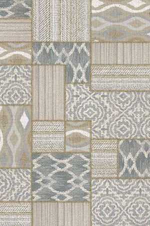 Violet Patchwork Desenli Pamuk Tabanlı Yıkanabilen Kaydırmaz Antibakteriyel Şönil Salon Halısı - Aydahome
