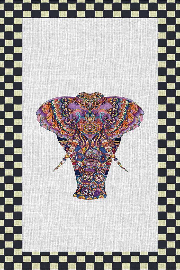 Elephant Modern Şönil Pamuk Tabanlı Yıkanabilen Kaydırmaz Antibakteriyel Mutfak Halısı - Aydahome