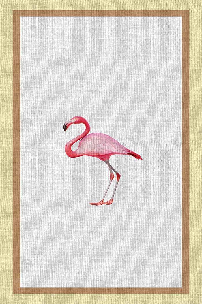 Flamingo Modern Şönil Pamuk Tabanlı Yıkanabilen Kaydırmaz Antibakteriyel Mutfak Halısı - Aydahome