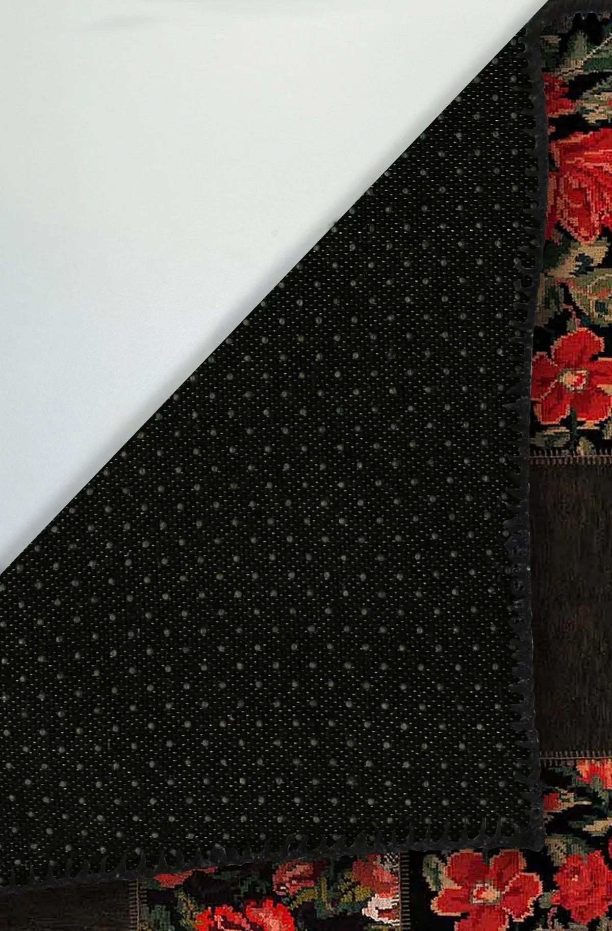 Hope Patchwork Desenli Pamuk Tabanlı Yıkanabilen Kaydırmaz Antibakteriyel Şönil Salon Halısı - Aydahome