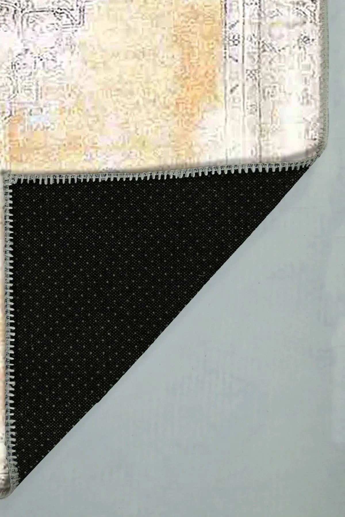 Giallastro Çiçek Desenli Pamuk Tabanlı Yıkanabilen Kaydırmaz Antibakteriyel Şönil Salon Halısı - Aydahome