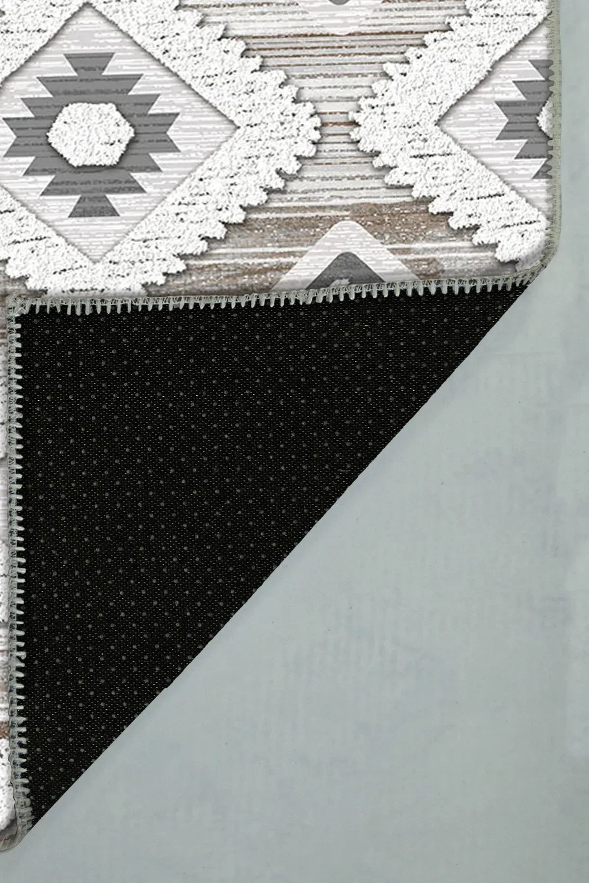 Bashar Modern Şönil Desenli Pamuk Tabanlı Yıkanabilen Kaydırmaz Antibakteriyel Salon Halısı - Aydahome