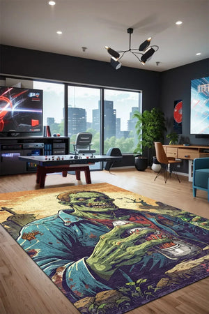 Deceta Modern Şönil Gamer Halısı Pamuk Tabanlı Yıkanabilen Kaymaz Genç Odası Oyuncu Gaming Halısı - Aydahome