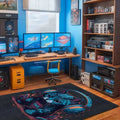 Catpeak Modern Şönil Gamer Halısı Pamuk Tabanlı Yıkanabilen Kaymaz Genç Odası Oyuncu Gaming Halısı - Aydahome