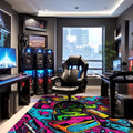 Culty Modern Şönil Gamer Halısı Pamuk Tabanlı Yıkanabilen Kaymaz Genç Odası Oyuncu Gaming Halısı - Aydahome