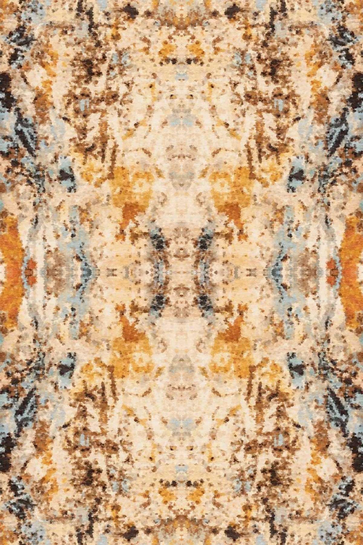 Dimitri Modern Şönil Desenli Pamuk Tabanlı Yıkanabilen Kaymaz Antibakteriyel Salon Halısı - Aydahome