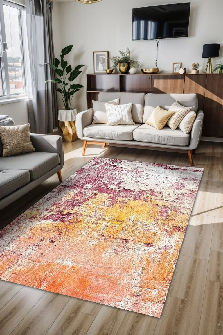 Sally Modern Kadife Yıkanabilir Kaymaz Pamuk Tabanlı Antibakteriyel Salon Halısı - Aydahome