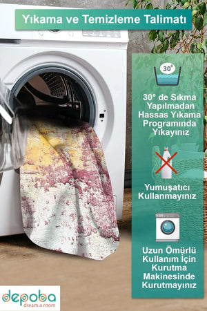 Sally Modern Kadife Yıkanabilir Kaymaz Pamuk Tabanlı Antibakteriyel Salon Halısı - Aydahome