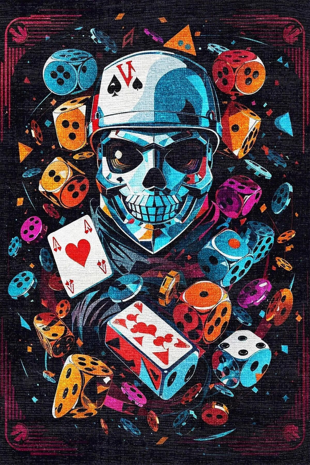 Dice Modern Şönil Gamer Halısı Pamuk Tabanlı Yıkanabilen Kaymaz Genç Odası Oyuncu Gaming Halısı - Aydahome