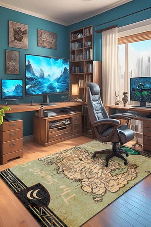 Groundplay Modern Şönil Gamer Halısı Pamuk Tabanlı Yıkanabilen Kaymaz Genç Odası Oyuncu Gaming Halısı - Aydahome