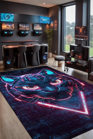 Head Modern Şönil Gamer Halısı Pamuk Tabanlı Yıkanabilen Kaymaz Genç Odası Oyuncu Gaming Halısı - Aydahome
