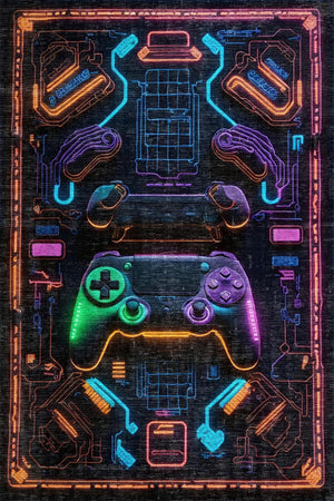 Lonca Modern Şönil Gamer Halısı Pamuk Tabanlı Yıkanabilen Kaymaz Genç Odası Oyuncu Gaming Halısı - Aydahome