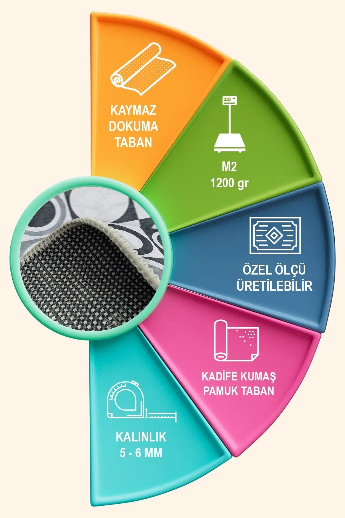 Breda Modern Kadife Yıkanabilir Kaymaz Pamuk Tabanlı Antibakteriyel Salon Halısı - Aydahome