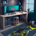 Pıkac Modern Şönil Gamer Halısı Pamuk Tabanlı Yıkanabilen Kaymaz Genç Odası Oyuncu Gaming Halısı - Aydahome