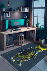 Pıkac Modern Şönil Gamer Halısı Pamuk Tabanlı Yıkanabilen Kaymaz Genç Odası Oyuncu Gaming Halısı - Aydahome