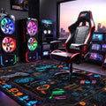 Nerf Modern Şönil Gamer Halısı Pamuk Tabanlı Yıkanabilen Kaymaz Genç Odası Oyuncu Gaming Halısı - Aydahome