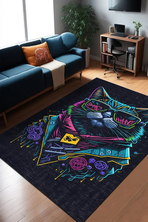 Tenas Modern Şönil Gamer Halısı Pamuk Tabanlı Yıkanabilen Kaymaz Genç Odası Oyuncu Gaming Halısı - Aydahome